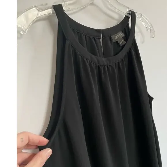 J. Jill Wearever Black Halter Shift Ruffle Dress - Midi‎ Length S - Picture 8 of 12